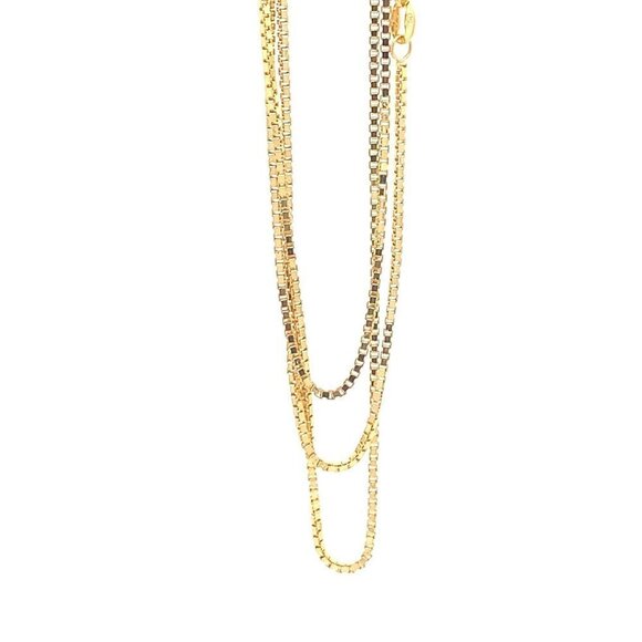 18K Gold Necklace Chain Box 20 inches Women Thin 3.23 grams - Picture 9 of 9